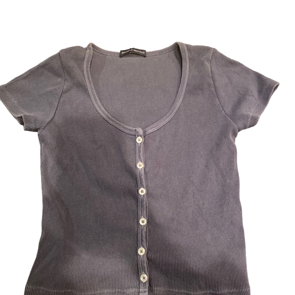 Blue ribbed shirt! Brandy